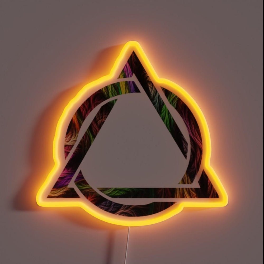 Triangle Inside Circle Alcoholics Symbol Wild Metal Rgb Led Neon Sign - Shineneon
