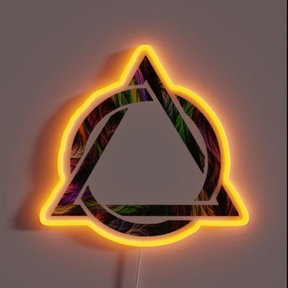 Triangle Inside Circle Alcoholics Symbol Wild Metal Rgb Led Neon Sign - Shineneon