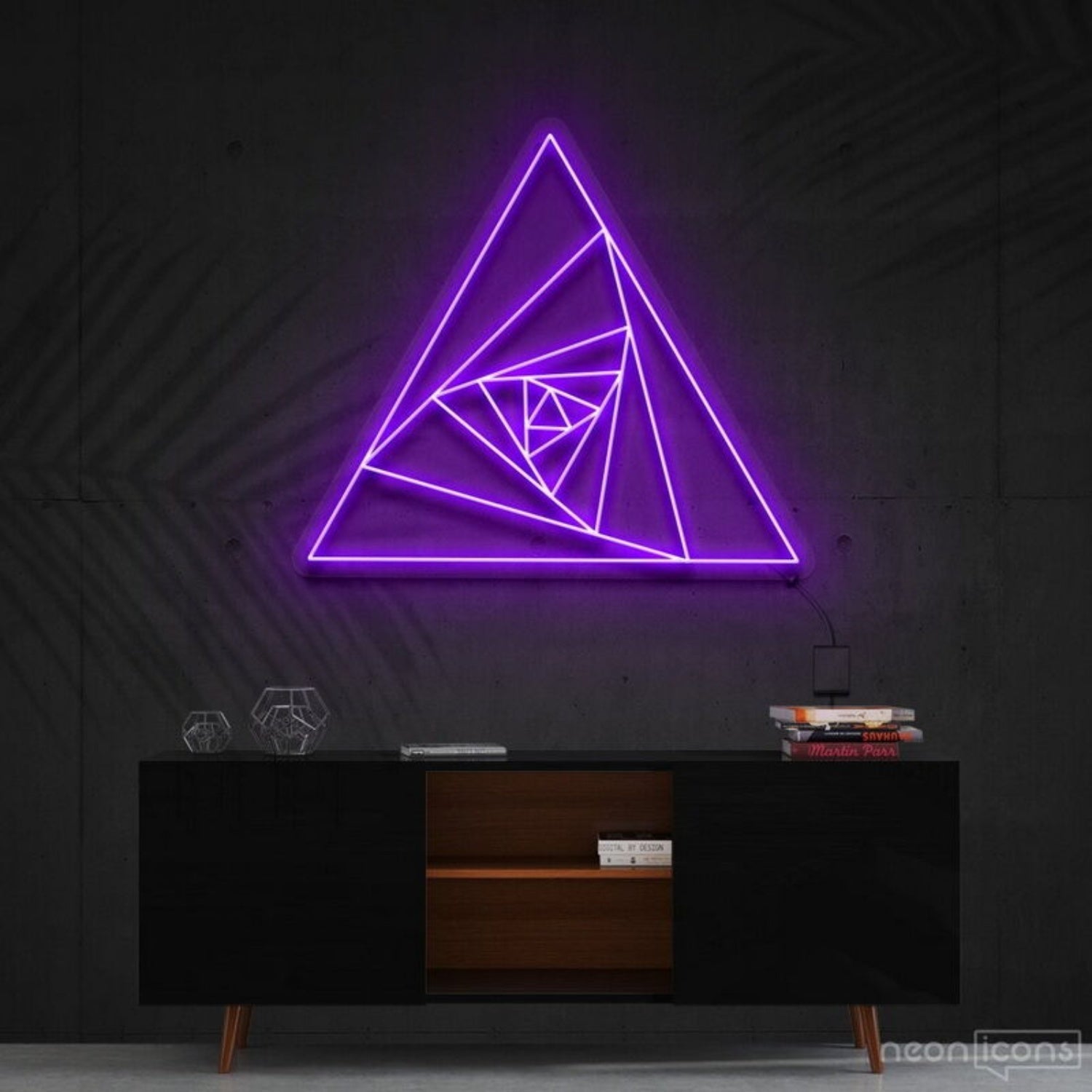 Triangle Shutter Led Neon Sign Fgeometric Art Enthusiasts - Shineneon