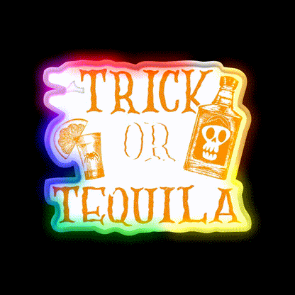 Trick Or Tequila Halloween Party Party Drink Tequila Led Neon Sign Rgb Color - LED neon sign close-up detail