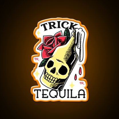 Trick Or Tequila Party Drink Tequila Led Neon Sign Bar Wall Art Rgb Color - Shineneon