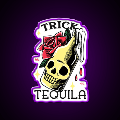 Trick Or Tequila Party Drink Tequila Led Neon Sign Bar Wall Art Rgb Color - Shineneon