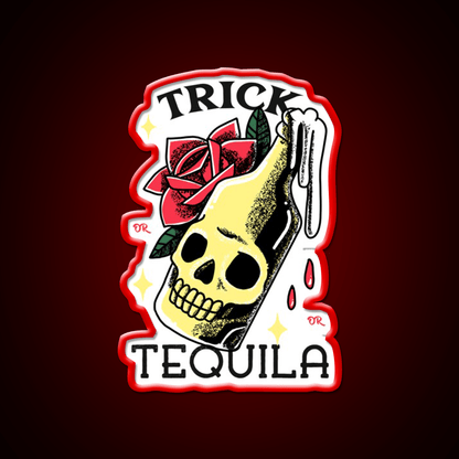 Trick Or Tequila Party Drink Tequila Led Neon Sign Bar Wall Art Rgb Color - Shineneon
