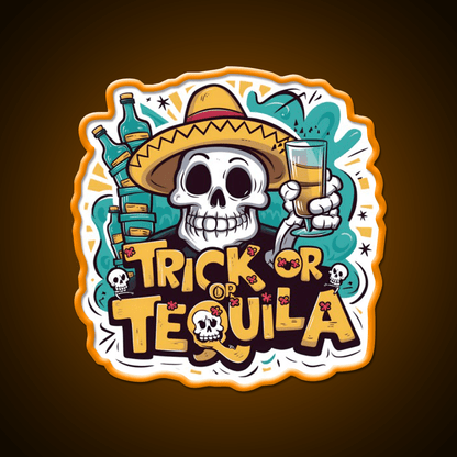 Trick Or Tequila Party Drink Tequila Led Neon Sign Bar Wall Light Rgb Color - Shineneon