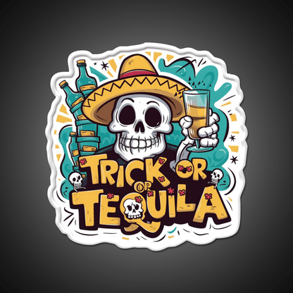 Trick Or Tequila Party Drink Tequila Led Neon Sign Bar Wall Light Rgb Color - Shineneon