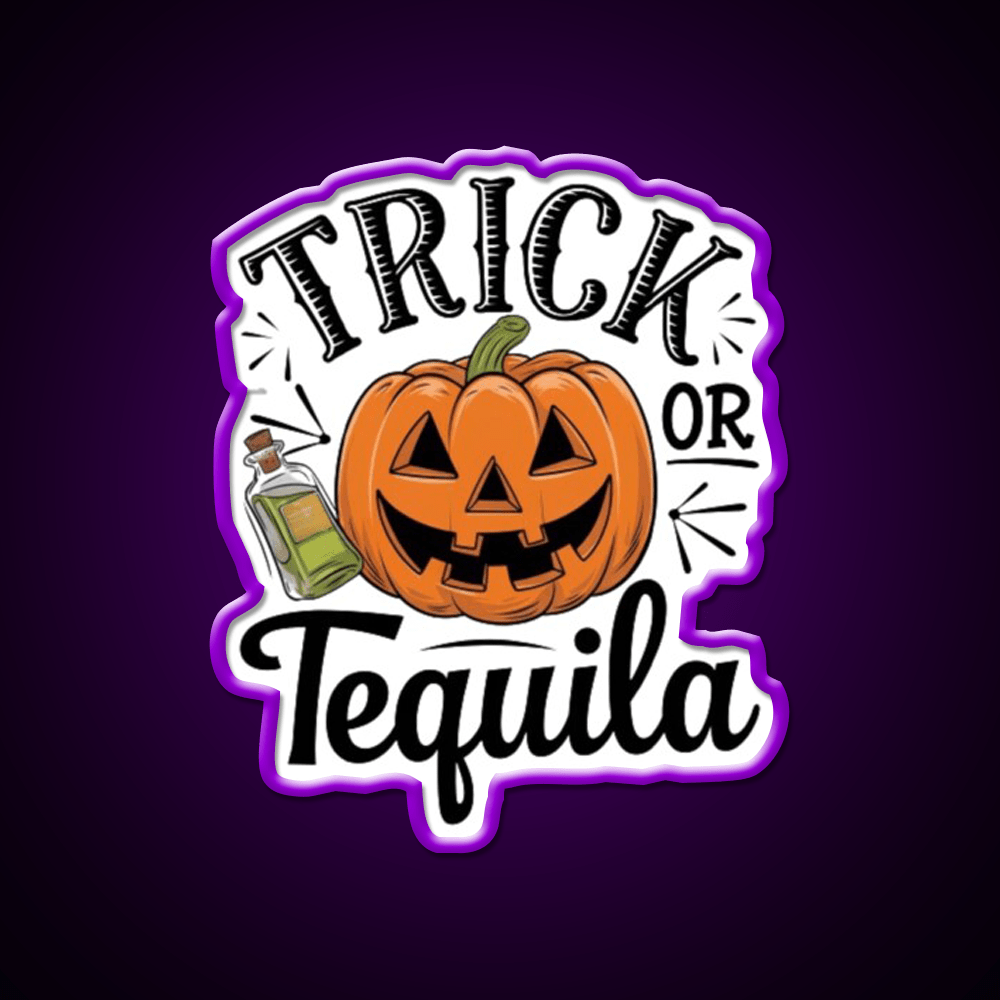 Trick Or Tequila Party Drink Tequila Led Neon Sign Rgb Color - Shineneon
