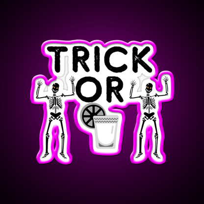 Trick Or Tequila Party Drink Tequila Led Neon Sign Wall Light Rgb Color - Shineneon