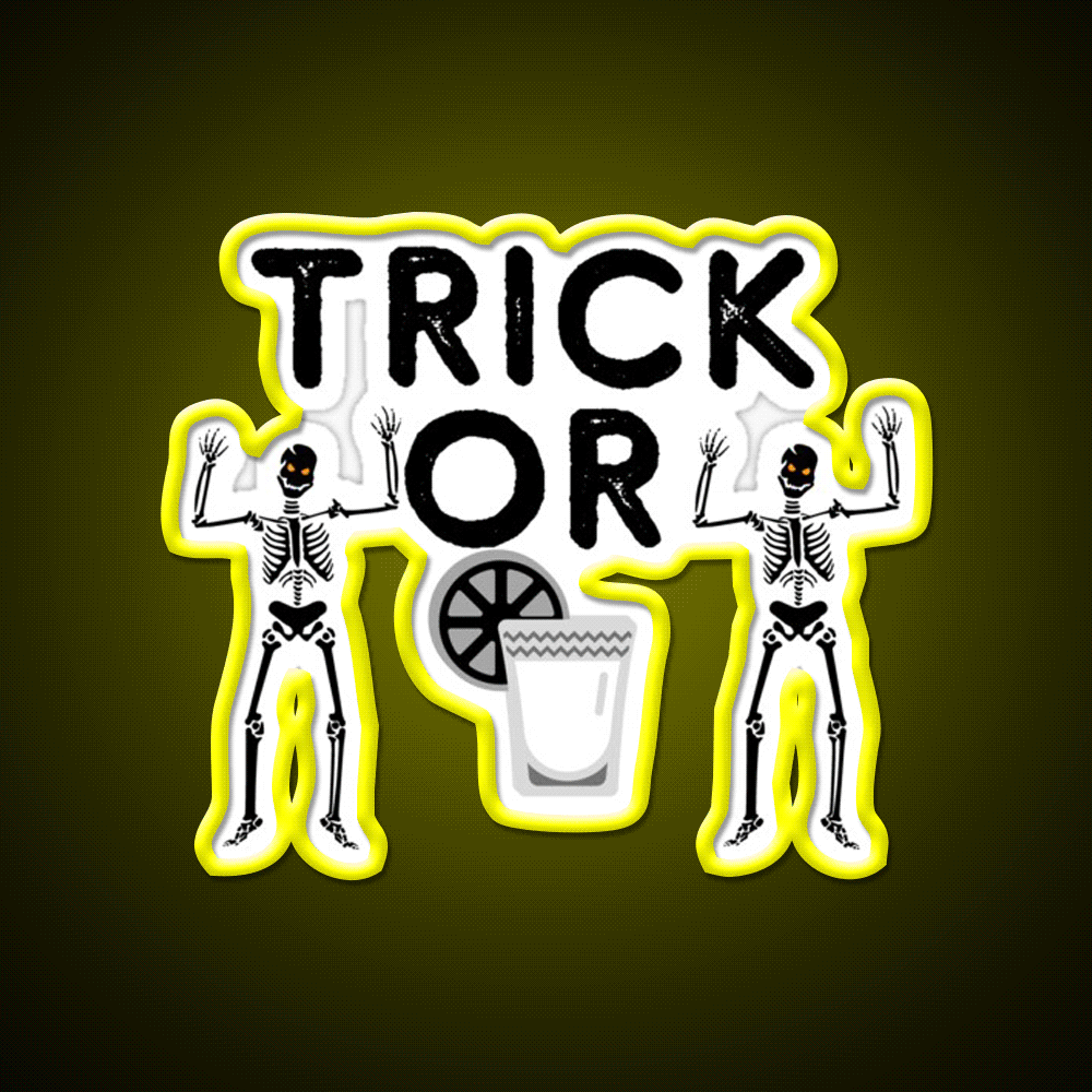 Trick Or Tequila Party Drink Tequila Led Neon Sign Wall Light Rgb Color - Custom LED neon sign front view