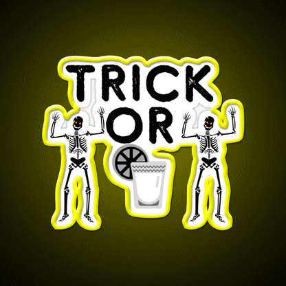 Trick Or Tequila Party Drink Tequila Led Neon Sign Wall Light Rgb Color - Custom LED neon sign front view