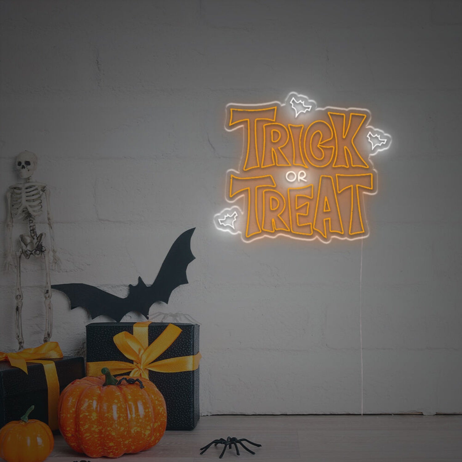 Trick Or Treat With Bats Led Neon Sign | Shineneon