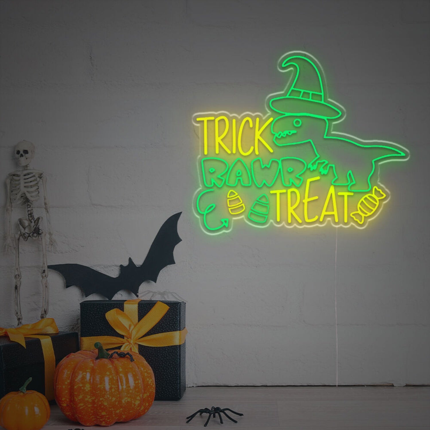 Trick Rawr Treat With Dinosaur Led Neon Sign | Shineneon