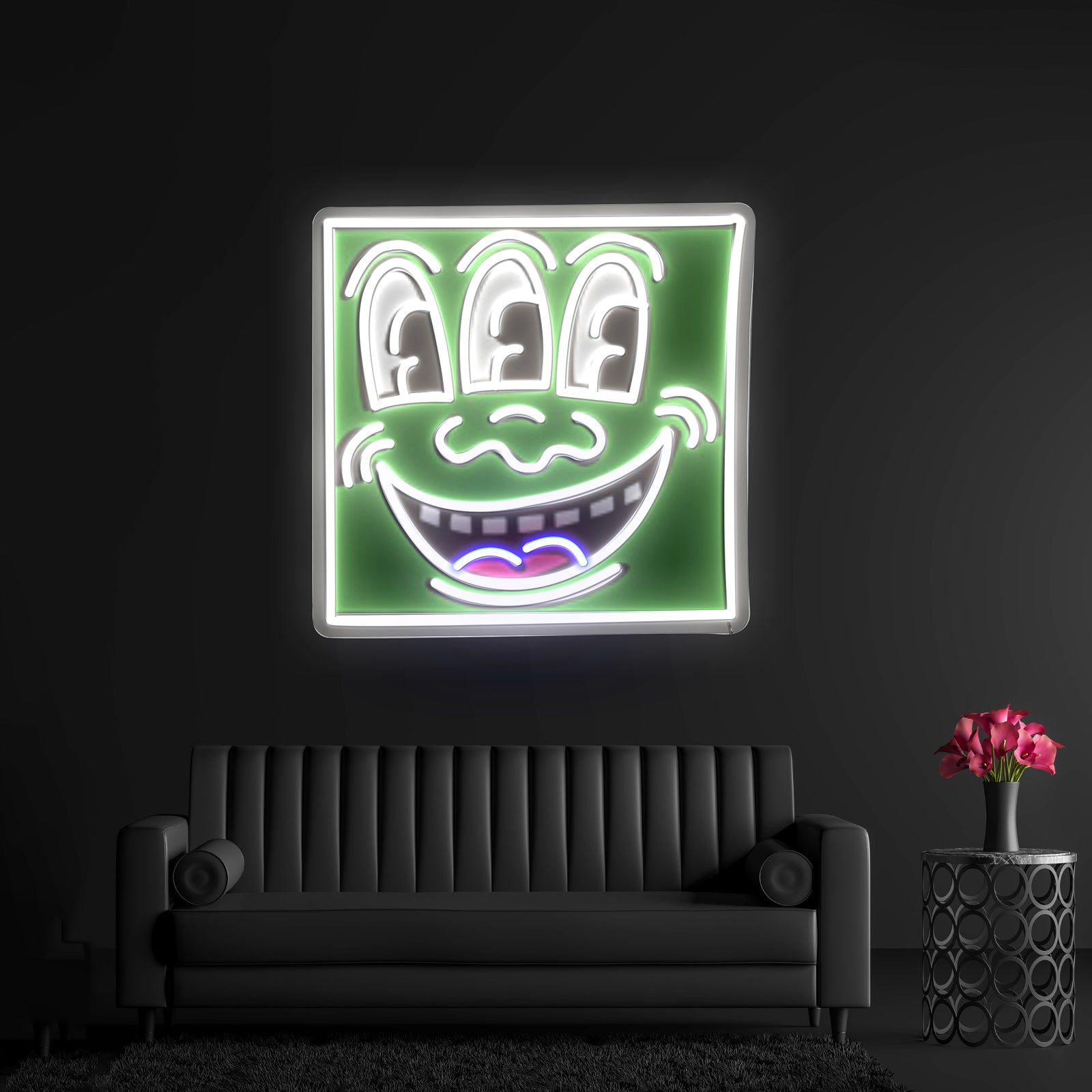 Triple Eyes Smiling Asthetic Neon Sign Artwork For Sale | Shineneon