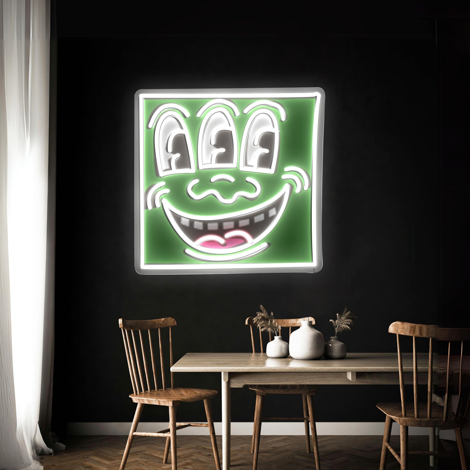 Triple Eyes Smiling Asthetic Neon Sign Artwork For Sale | Shineneon
