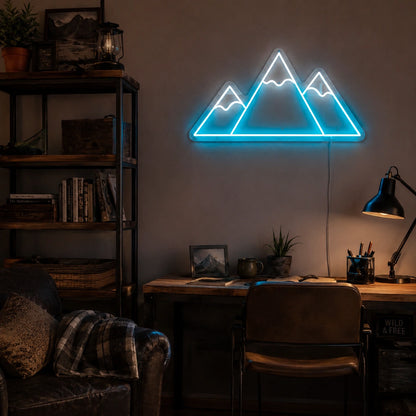Triple Mountain Neon Sign LED Neon Sign real lifestyle scene