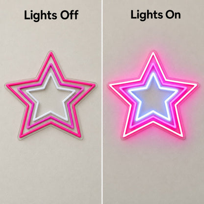 Triple Outline Star LED Neon Sign - Shineneon