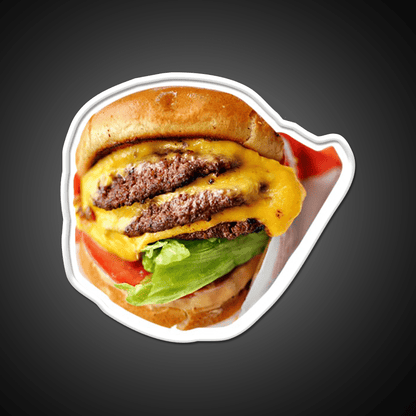 Tripple Double Fast Food Led Neon Sign For Burger Place Rgb Color - Shineneon