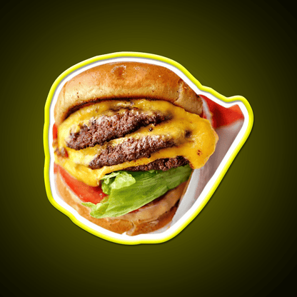 Tripple Double Fast Food Led Neon Sign For Burger Place Rgb Color - Shineneon