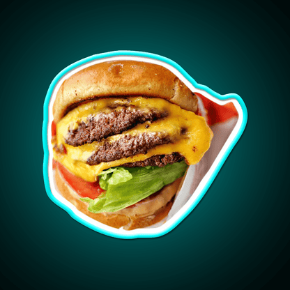 Tripple Double Fast Food Led Neon Sign For Burger Place Rgb Color - Shineneon