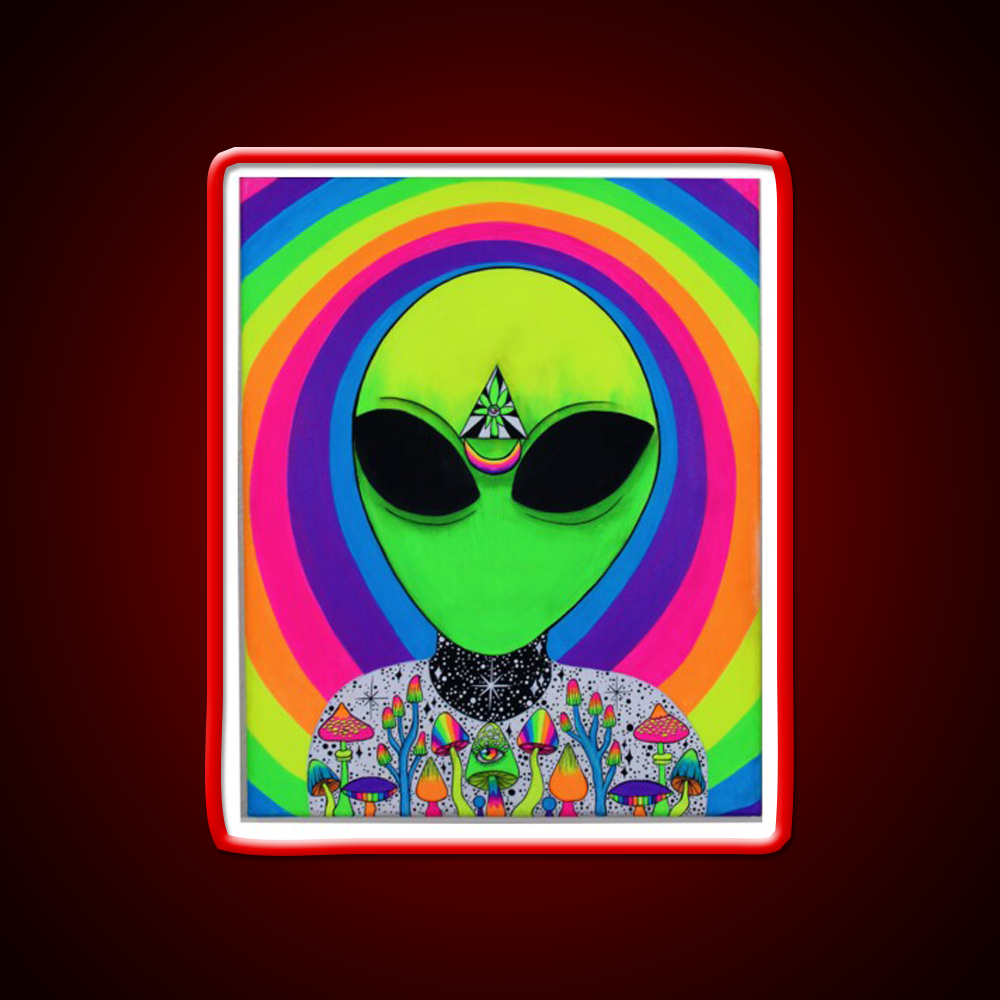 Trippy Colorful Alien Hemp Inspired Green Leaf Led Neon Sign Rgb Color - LED neon sign view 10
