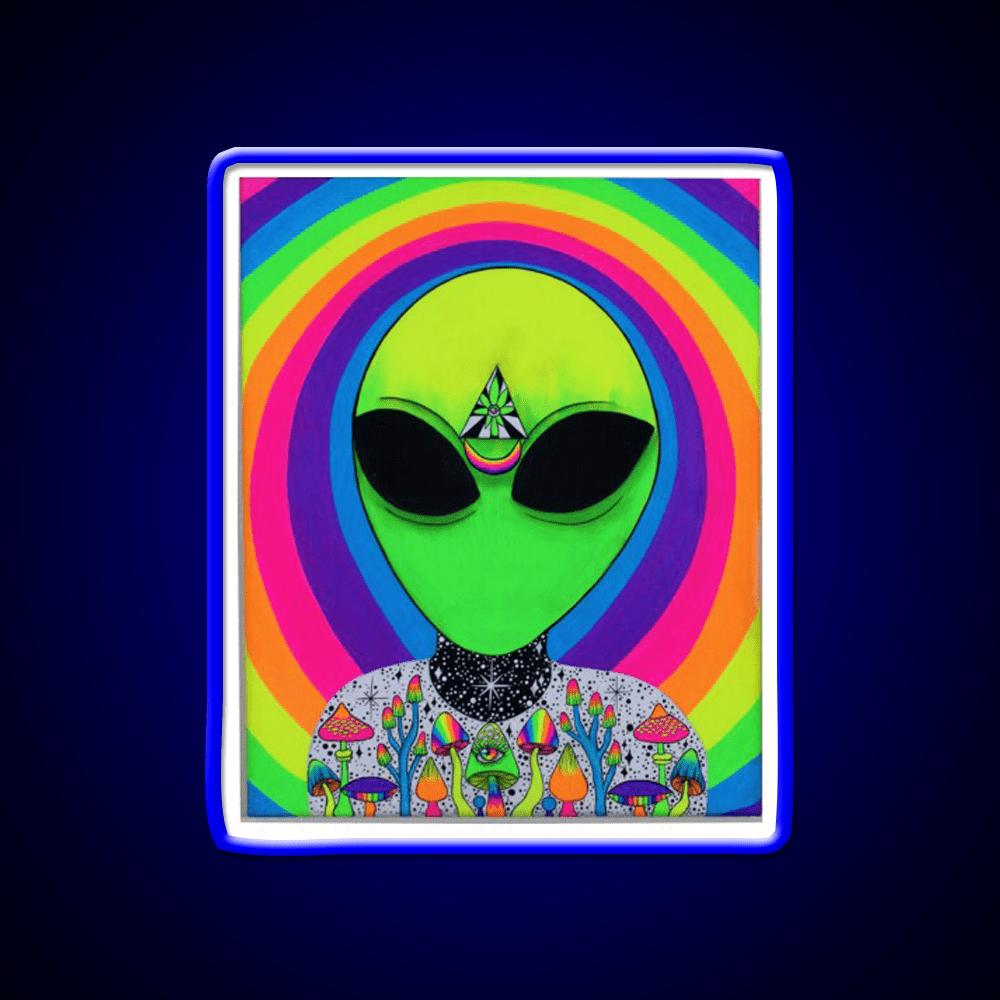 Trippy Colorful Alien Hemp Inspired Green Leaf Led Neon Sign Rgb Color - Shineneon