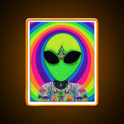 Trippy Colorful Alien Hemp Inspired Green Leaf Led Neon Sign Rgb Color - Shineneon