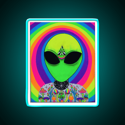 Trippy Colorful Alien Hemp Inspired Green Leaf Led Neon Sign Rgb Color - Shineneon