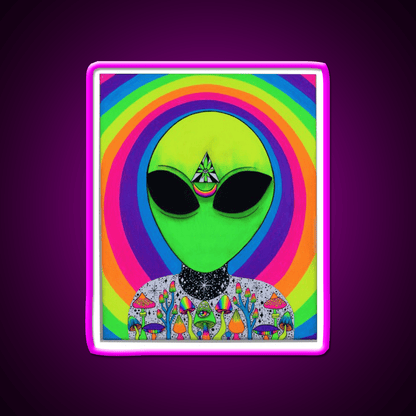 Trippy Colorful Alien Hemp Inspired Green Leaf Led Neon Sign Rgb Color - Shineneon