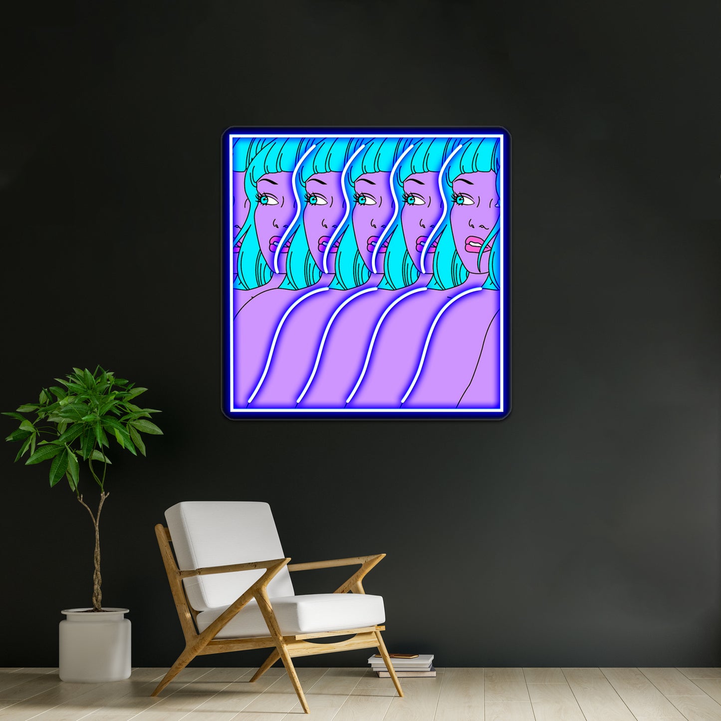 Trippy Girl Pop Artwork Personalized Neon Signs