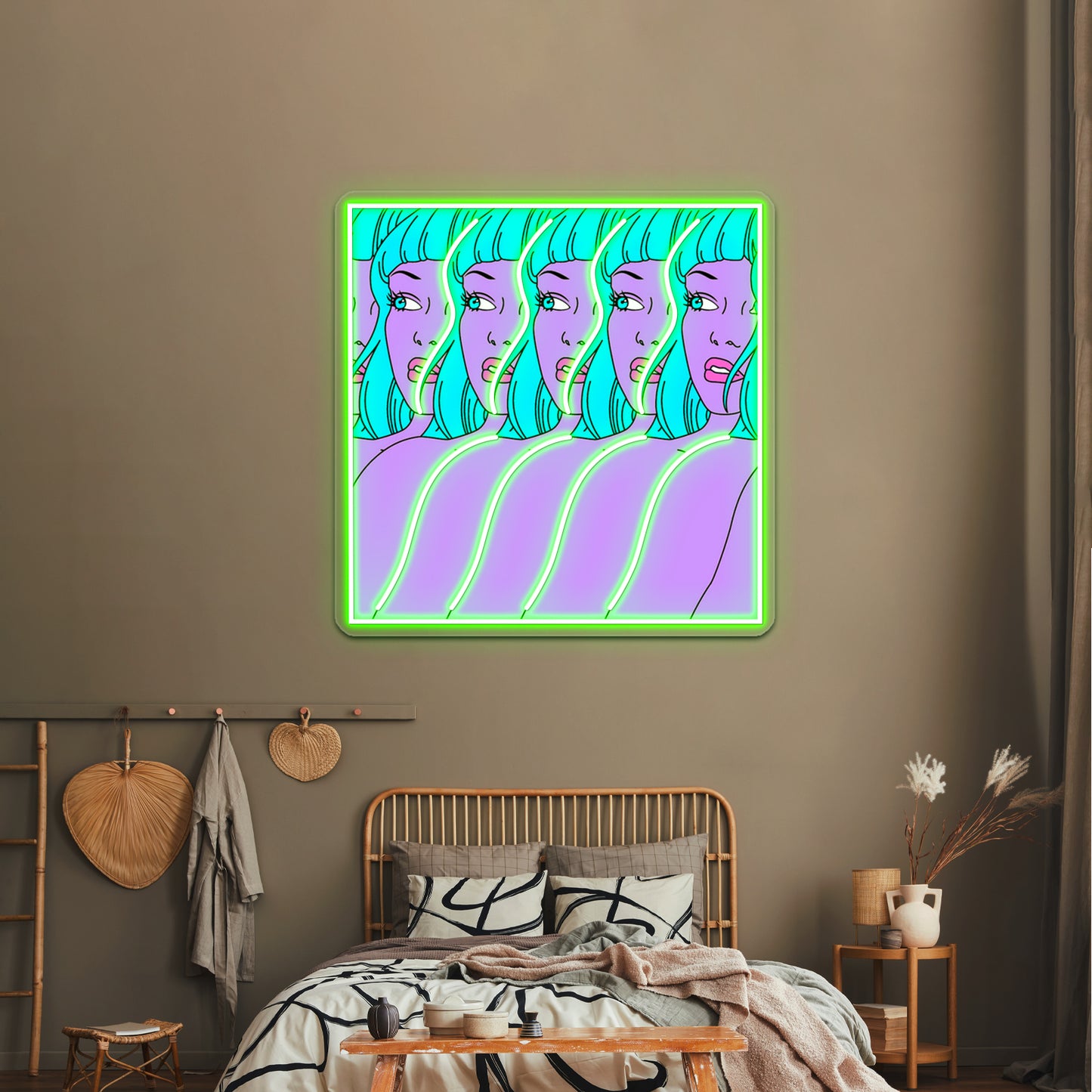 Trippy Girl Pop Artwork Personalized Neon Signs