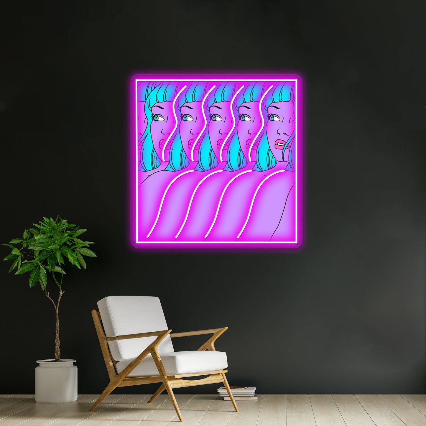 Trippy Girl Pop Artwork Personalized Neon Signs