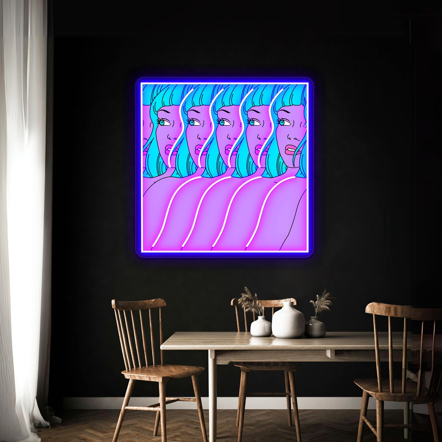 Trippy Girl Pop Artwork Personalized Neon Signs