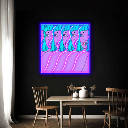 Trippy Girl Pop Artwork Personalized Neon Signs