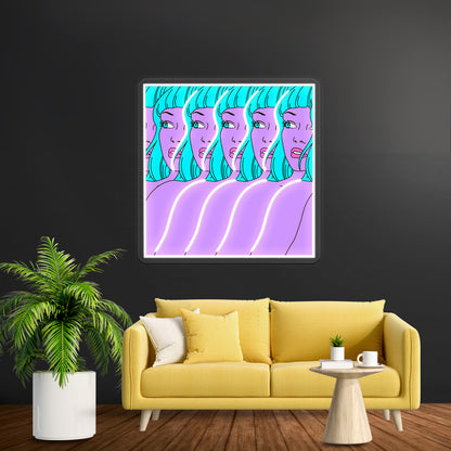 Trippy Girl Pop Artwork Personalized Neon Signs