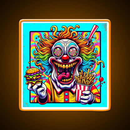 Trippy Insane Fast Food Clown Fast Food Led Neon Sign For Burger Place Rgb Color - Shineneon