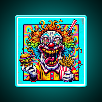 Trippy Insane Fast Food Clown Fast Food Led Neon Sign For Burger Place Rgb Color - Shineneon