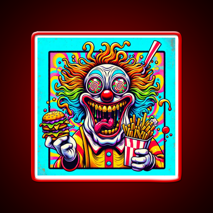 Trippy Insane Fast Food Clown Fast Food Led Neon Sign For Burger Place Rgb Color - Shineneon