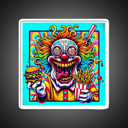 Trippy Insane Fast Food Clown Fast Food Led Neon Sign For Burger Place Rgb Color - Shineneon