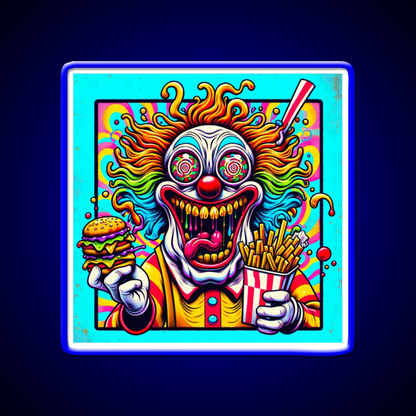 Trippy Insane Fast Food Clown Fast Food Led Neon Sign For Burger Place Rgb Color - Shineneon