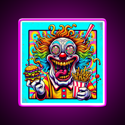 Trippy Insane Fast Food Clown Fast Food Led Neon Sign For Burger Place Rgb Color - Shineneon
