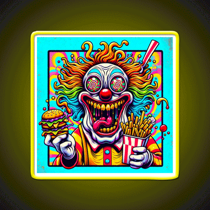 Trippy Insane Fast Food Clown Fast Food Led Neon Sign For Burger Place Rgb Color - Custom LED neon sign front view