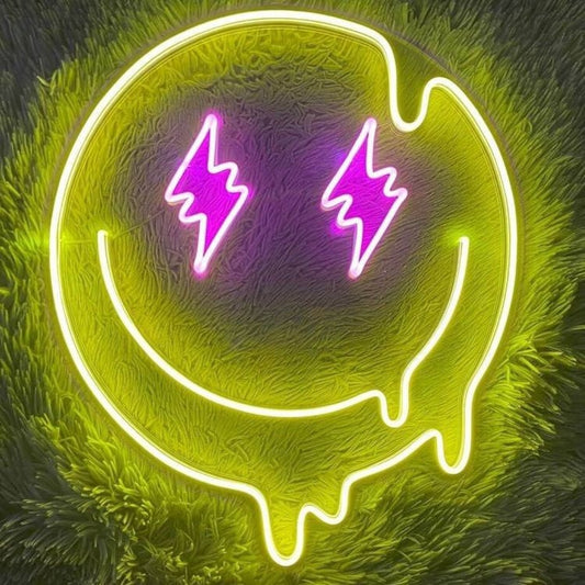 Trippy Smiley Face Drip Led Sign Business Neon Sign