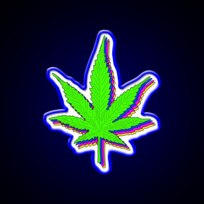 Trippy Weed Leaf Hemp Inspired Green Leaf Led Neon Sign Rgb Color - LED neon sign view 5