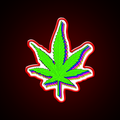 Trippy Weed Leaf Hemp Inspired Green Leaf Led Neon Sign Rgb Color - LED neon sign view 10