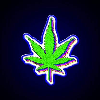 Trippy Weed Leaf Hemp Inspired Green Leaf Led Neon Sign Rgb Color - Shineneon