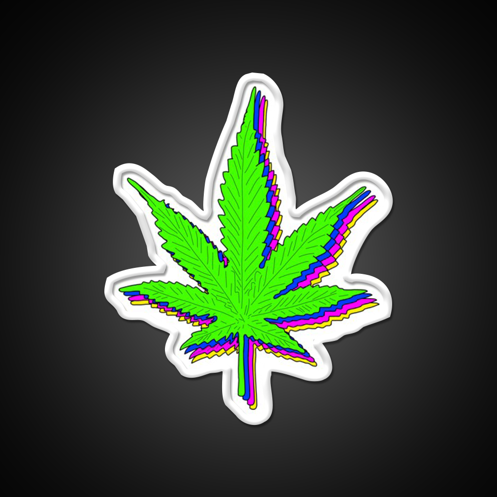 Trippy Weed Leaf Hemp Inspired Green Leaf Led Neon Sign Rgb Color - LED neon sign view 11