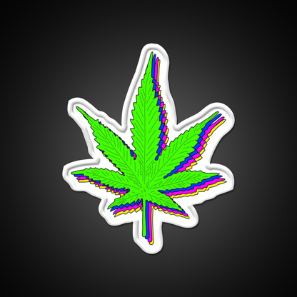Trippy Weed Leaf Hemp Inspired Green Leaf Led Neon Sign Rgb Color - LED neon sign view 11