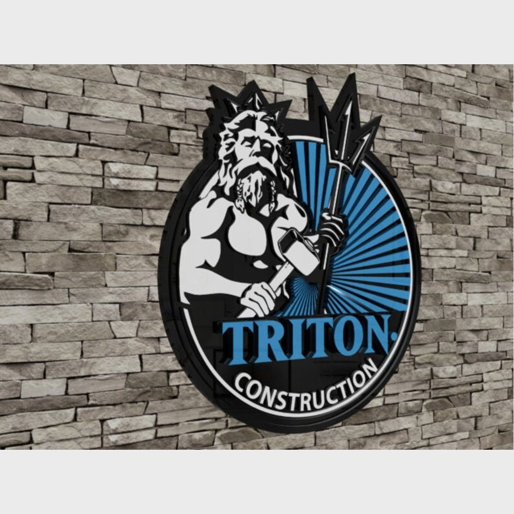 Triton Construction Acrylic Business Logo Sign - Shineneon