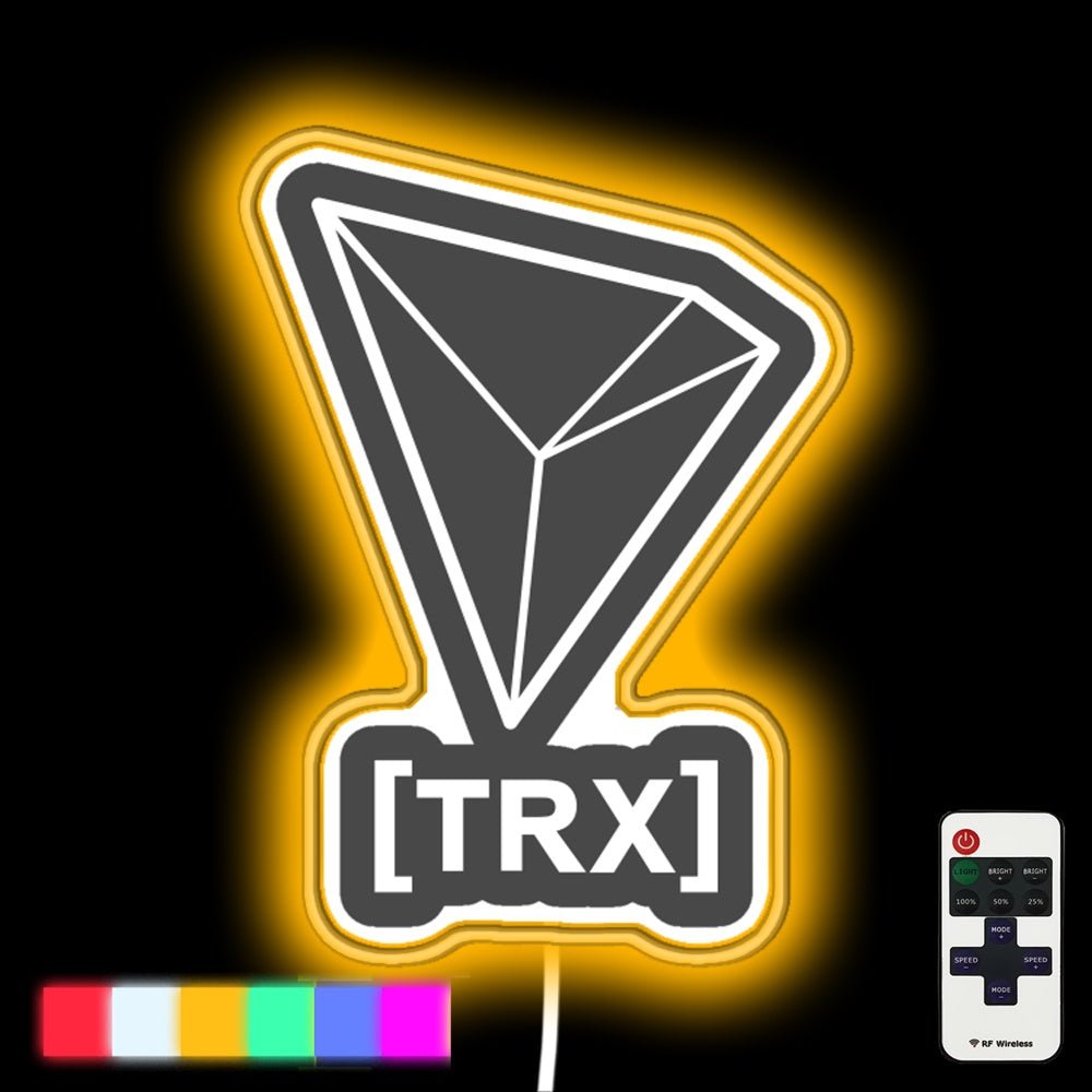 Tron Coin White Logo Led Neon Sign - Shineneon
