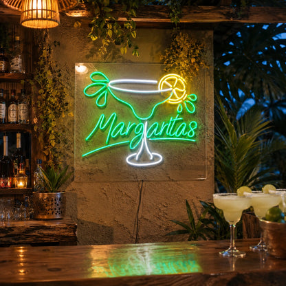 Tropical Margarita Glass Neon Sign LED Neon Sign real lifestyle scene