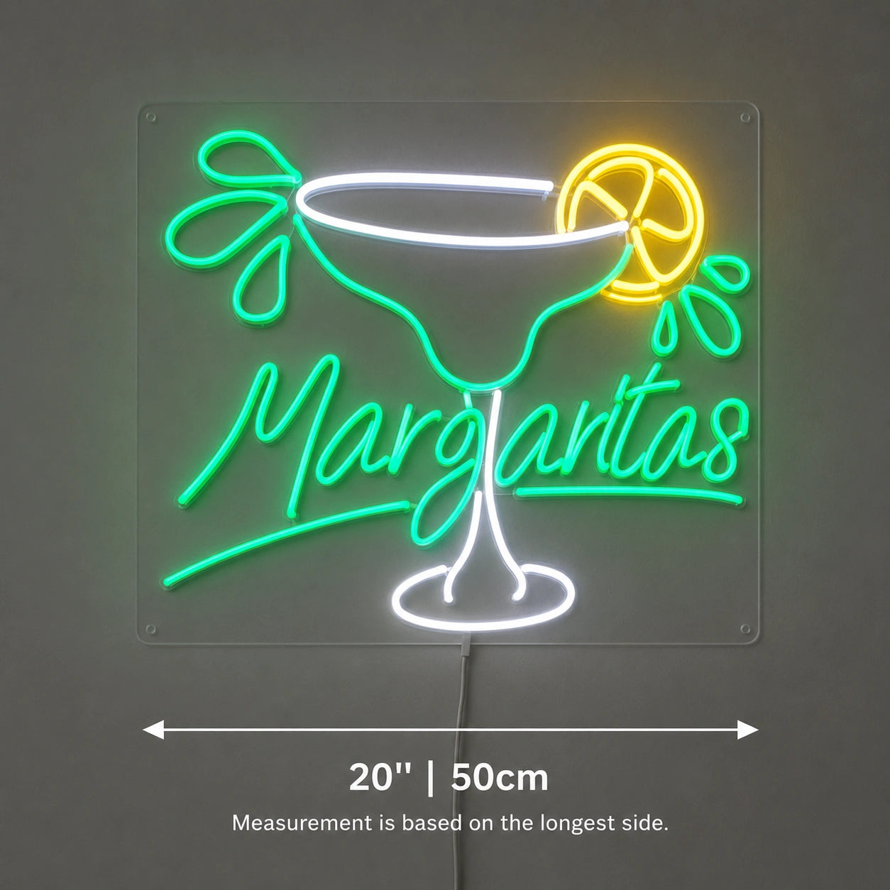 Tropical Margarita Glass Neon Sign LED Neon Sign size image